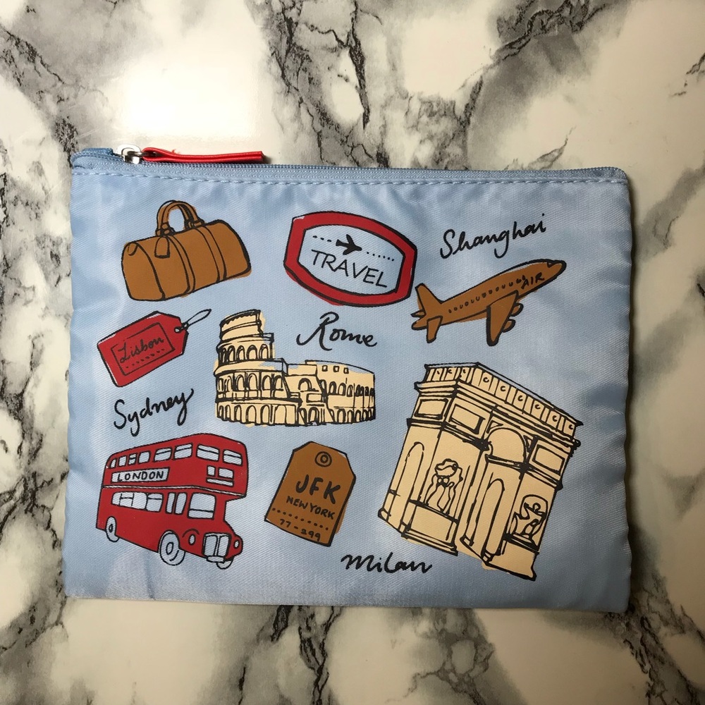 Travel Themed Makeup Bag